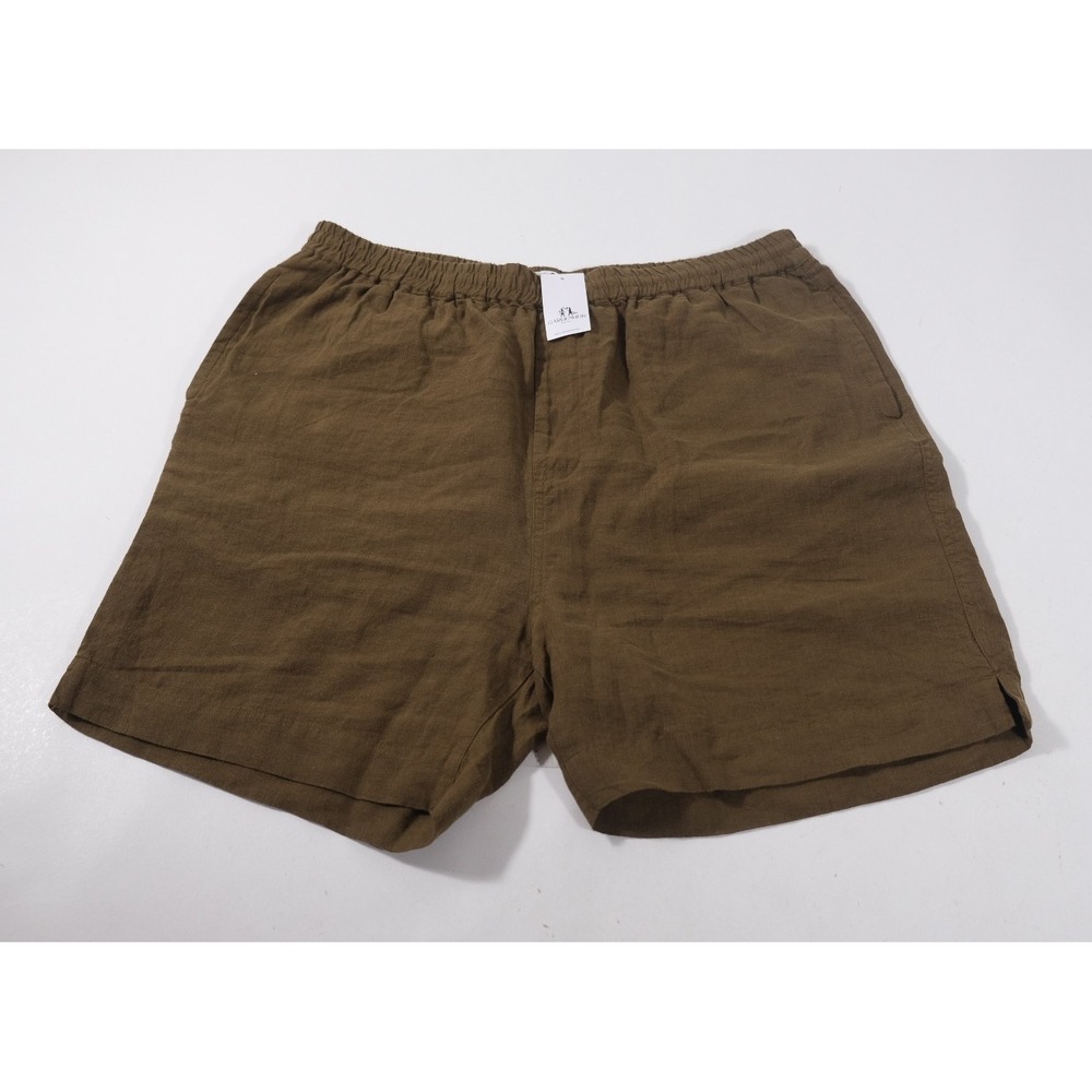 Gardenheir Shorts Mens XXL Brown Linen Elastic Waist GDNH2610-WL